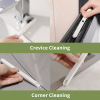 Shower Squeegee for Glass Doors with Crevice Brush, 2 in 1 Window Squeegee Cleaner, Professional Window Scrubber for Bathroom Shower Car Mirror Glass