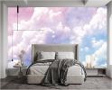 Large Silk Wall Murals, Cloud Wallpaper, 155in(W) x103in(H). Brings Luxury and Elegance to Interior Spaces. Perfect for Kids' Room, Living Room, Offic