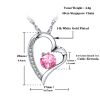 Emma Manor Heart Necklace 14K White Gold Plated Round Cut Cubic Zirconia Forever Lover Heart Pendant Necklace for Women Girls