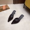 Baotou female slippers summer new wear sandals pointed rhinestone stiletto heels lazy half slippers