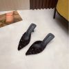 Baotou female slippers summer new wear sandals pointed rhinestone stiletto heels lazy half slippers