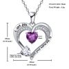 Love Heart Pendant Necklace 18k White Gold Plated 5A Cubic Zirconia Engraved I Love You Heart Jewelry Gift for Women Wife Girl