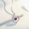 Love Heart Pendant Necklace 18k White Gold Plated 5A Cubic Zirconia Engraved I Love You Heart Jewelry Gift for Women Wife Girl