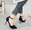 Summer new stiletto heels fashion light pointy one-line women's sandal bun head sandal