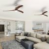 52" Ceiling Fan, Indoor Outdoor Ceiling Fan With Light with Remote Control, Noiseless Reversible Motor, 6 Speed ,3 Color , for Patio Living Room, Bedr