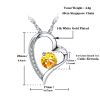 Emma Manor Heart Necklace 14K White Gold Plated Round Cut Cubic Zirconia Forever Lover Heart Pendant Necklace for Women Girls