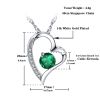 Emma Manor Heart Necklace 14K White Gold Plated Round Cut Cubic Zirconia Forever Lover Heart Pendant Necklace for Women Girls