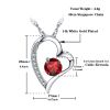 Emma Manor Heart Necklace 14K White Gold Plated Round Cut Cubic Zirconia Forever Lover Heart Pendant Necklace for Women Girls