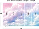 Large Silk Wall Murals, Cloud Wallpaper, 155in(W) x103in(H). Brings Luxury and Elegance to Interior Spaces. Perfect for Kids' Room, Living Room, Offic